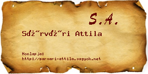 Sárvári Attila névjegykártya