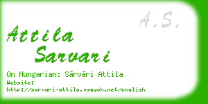 attila sarvari business card